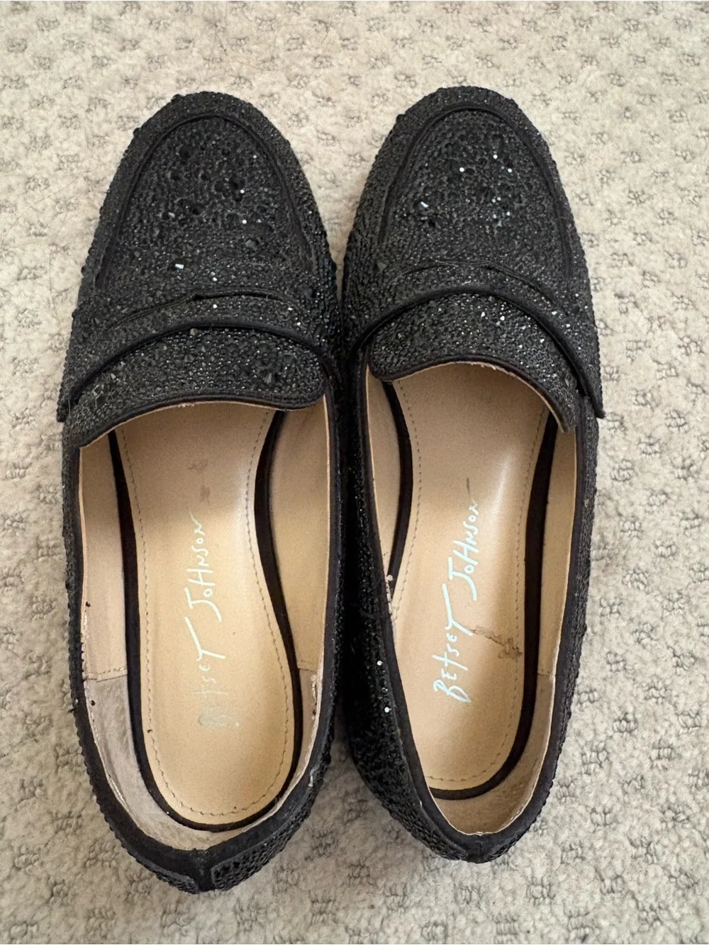 Black Crystal-Embellished Men's Loafers